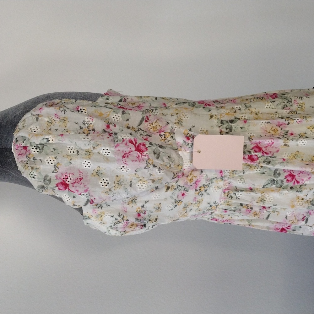 City Studio Pink Floral Eyelet Mini Dress, Size L - Picture 7 of 16
